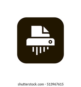 Shredder icon vector, clip art. Also useful as logo, square app icon, symbol, graphic image, silhouette and illustration.