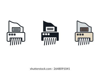 shredder icons isolated on White Background. Flat style design
