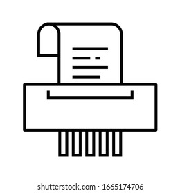 Shredder line icon, concept sign, outline vector illustration, linear symbol.