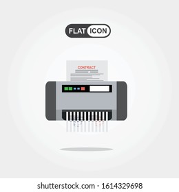 Shredder machine. Office device for destruction of documents. Vector illustration in flat style