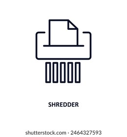 shredder outline icon.  Thin line icon from business and analytics collection. Editable vector isolated on white background