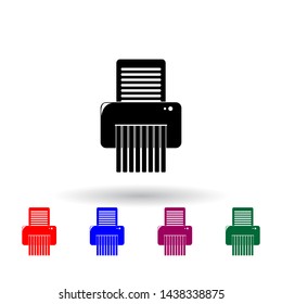 shredder for papers multi color icon. Elements of technology set. Simple icon for websites, web design, mobile app, info graphics