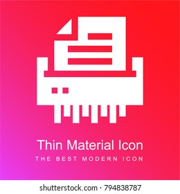 Shredder red and pink gradient material white icon minimal design