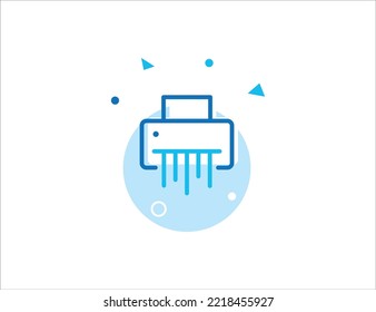  Shredder Stroke Line Icon, Shredder Vector Illustration