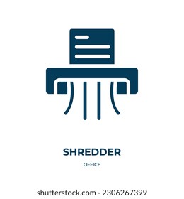 shredder vector icon. shredder, office, paper filled icons from flat office concept. Isolated black glyph icon, vector illustration symbol element for web design and mobile apps