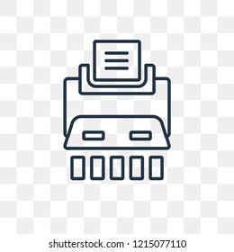 Shredder vector outline icon isolated on transparent background, high quality linear Shredder transparency concept can be used web and mobile