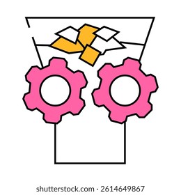 shredding solid waste line icon vector. shredding solid waste sign. isolated symbol illustration