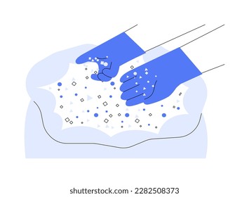 Ilustración de vectores de concepto abstracto de desechos de trituración. Los trabajadores de las plantas de reciclaje se ocupan de la trituración de basura, la industria de la ecología, la gestión de residuos, el procesamiento de la destrucción de basura y la metáfora abstracta.