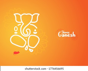 arte de la línea ganesh, pancarta ganesh gráfico