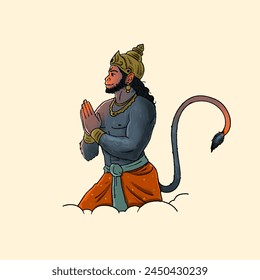 Shree Hanuman vector illustration, sketch, digital art for poster, banner design 