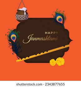 Shree Krishna Janmashtami card Illustration