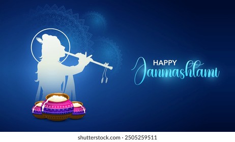 shree krishna janmashtami dahi handi festival. Indian festival Janmashtami celebration banner, digital post, poster and card design