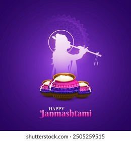 shree krishna janmashtami dahi handi festival. Indian festival Janmashtami celebration banner, digital post, poster and card design