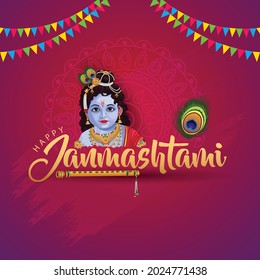 shree krishna janmashtami janmashtami festival vector illustration design