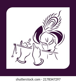 Shree krishna vector art design.