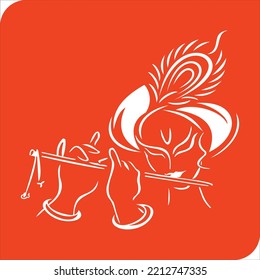 Shree krishna vector art design.