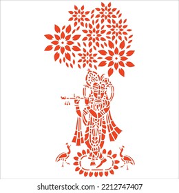Shree krishna vector art design.