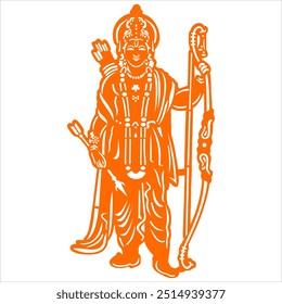 shree ram hindu god vectoe cuting 