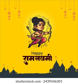 Shree Ram Navami celebration background for religious holiday of India