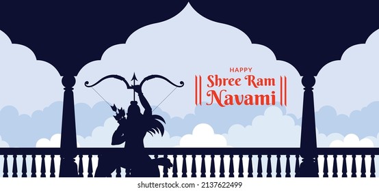 Shree Ram Navami celebration Lord Rama with bow and arrow