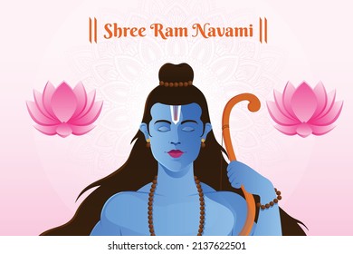 Shree Ram Navami Celebration Lord Rama With Bow And Arrow