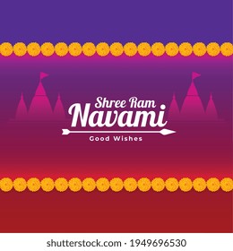 shree ram navami festival card illustration background