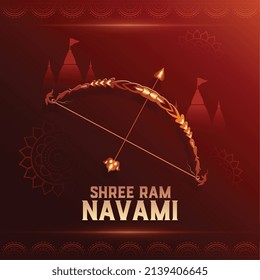 shree ram navami greeting with bow and arrow