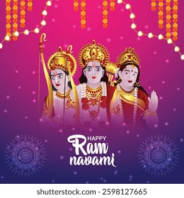 Shree ram navami greeting card with bow and arrow