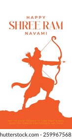 Shree Ram Navami Greeting, God Ram Background Design. A Hindu festival celebrated of lord ram birthday.