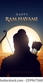 Shree Ram Navami Greeting, God Ram Background Design. A Hindu festival celebrated of lord ram birthday.