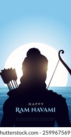 Shree Ram Navami Greeting, God Ram Background Design. A Hindu festival celebrated of lord ram birthday.