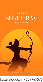 Shree Ram Navami Greeting, God Ram Background Design. A Hindu festival celebrated of lord ram birthday.