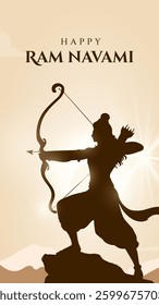 Shree Ram Navami Greeting, God Ram Background Design. A Hindu festival celebrated of lord ram birthday.