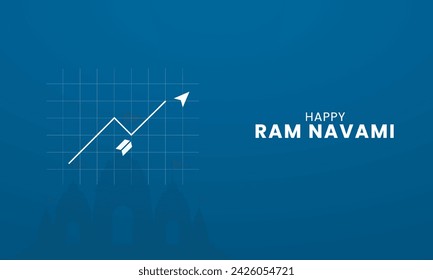 Shree Ram Navami. Happy Ram Navami day creative design. 3D Illustration