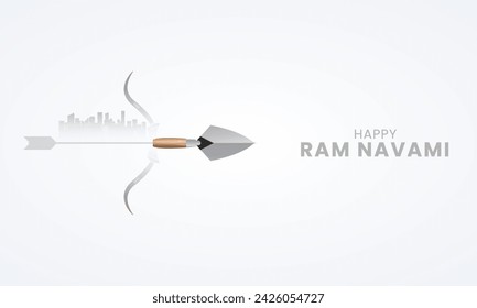 Shree Ram Navami. Happy Ram Navami day creative design. 3D Illustration