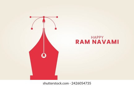 Shree Ram Navami. Happy Ram Navami day creative design. 3D Illustration