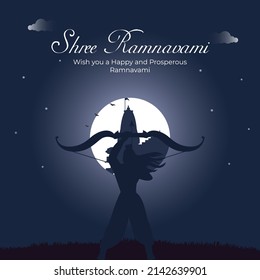 Shree Ram Navami indische festliche kreative Template Design.