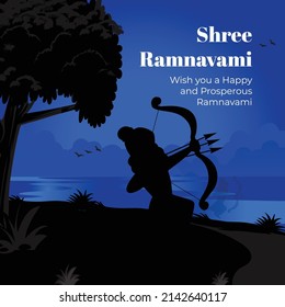 Shree Ram Navami Indian festive creative template design.