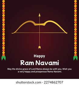 Shree Ram Navami Indian Hindu Festival Celebration Vector Design