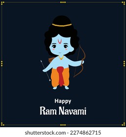 Shree Ram Navami Indian Hindu Festival Celebration Vector Design