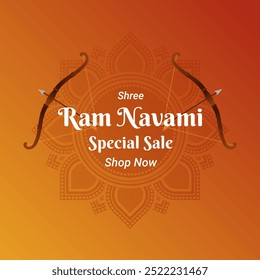 Shree Ram Navami Special Sale Vector Design.  Vector Illustration. Festival of India. Shop Now.