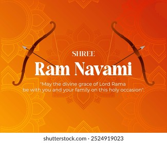 Shree Ram Navami typography vector illustration for the Indian festival.