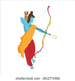 Shree Ram vector illustration in indian festival of dussehra.