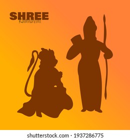 Shree ramnavmi with ram ,vector illustration.