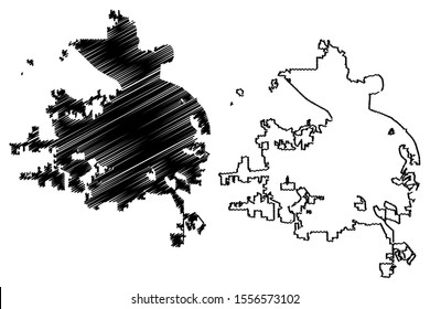 Shreveport City (United States cities, United States of America, usa city) map vector illustration, scribble sketch City of Shreveport map