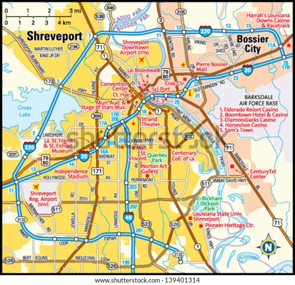 Shreveport La Zip Code Map Shreveport Louisiana Area Map Stock Vector (Royalty Free) 139401314 |  Shutterstock