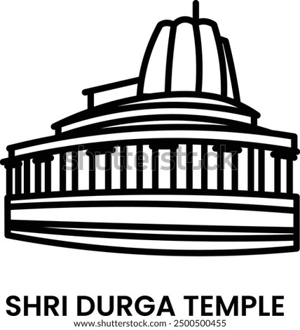 Shri Durga Temple, Aihole, Karnataka, India. minimalist line art icon, a historical landmark for web, mobile apps and UI.