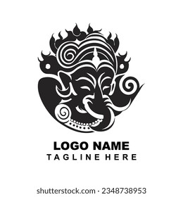 Shri Ganesh Creative Vector for Using Festivals and Decorative, Cards, Backgrounds, and Ganesh Chaturthi, Black silhouette Lord Ganesh