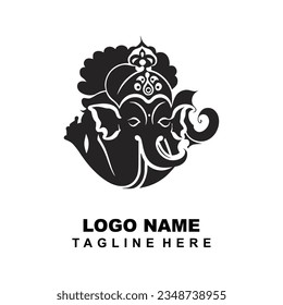 Shri Ganesh Creative Vector for Using Festivals and Decorative, Cards, Backgrounds, and Ganesh Chaturthi, Black silhouette Lord Ganesh