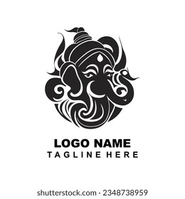 Shri Ganesh Creative Vector for Using Festivals and Decorative, Cards, Backgrounds, and Ganesh Chaturthi, Black silhouette Lord Ganesh